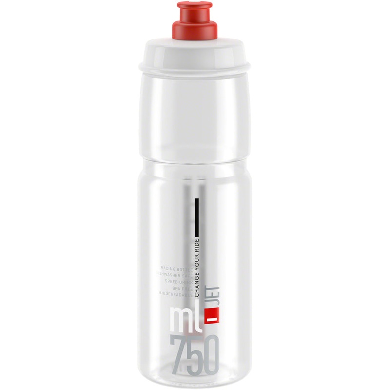 Elite Jet Water Bottle 750ml – Clear/Red