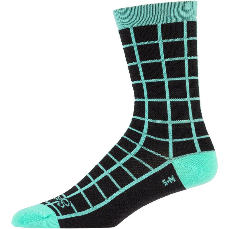 All-City Club Tropic Socks – 6″ Black Goldenrod Teal Small/Medium