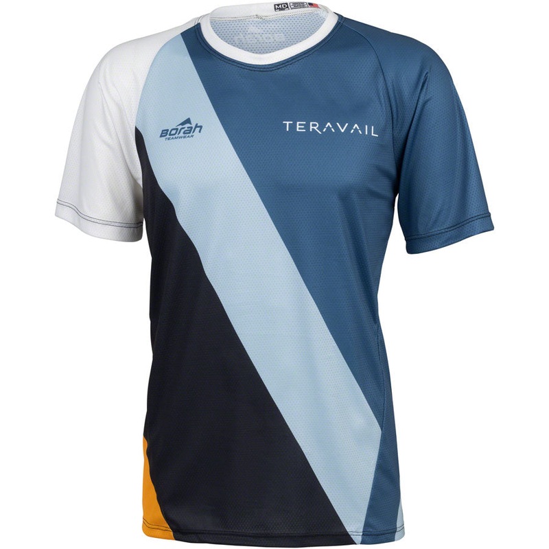 Teravail Waypoint Mens MTB Jersey – White Blue Lite Blue Black Gold Large