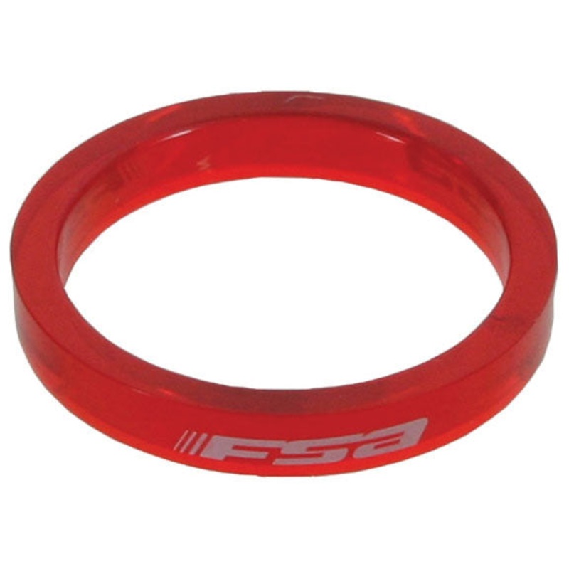 FSA PolyCarb Headset Spacer 1-1/8″x5mm Red 10/C