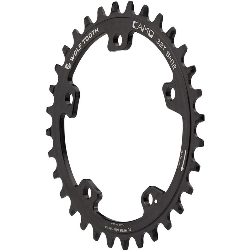 Wolf Tooth CAMO Aluminum Chainring – 30t Wolf Tooth CAMO Mount Requires 12-Speed Hyperglide+ Chain BLK