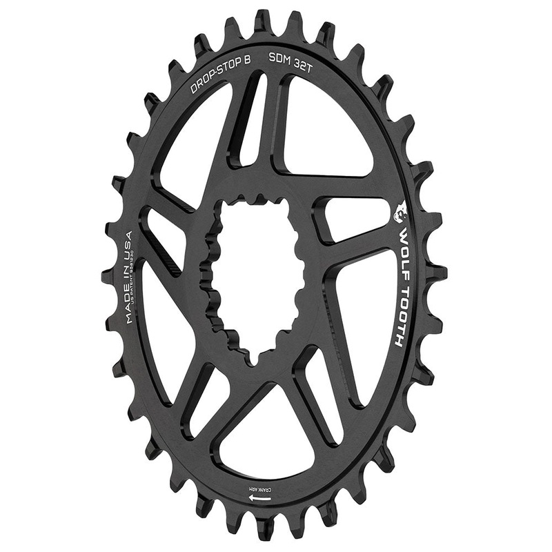 Wolf Tooth Direct Mount Chainring – 34t SRAM Direct Mount Drop-Stop B For BB30 Short Spindle Cranksets 0mm Offset BLK