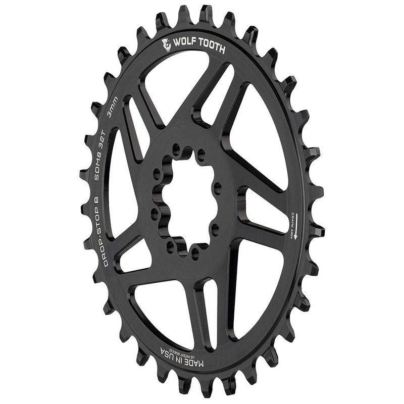 Wolf Tooth Elliptical Direct Mount Chainring – 32t SRAM Direct Mount Drop-Stop B For SRAM 3-Bolt Boost Cranksets 3mm Offset BLK