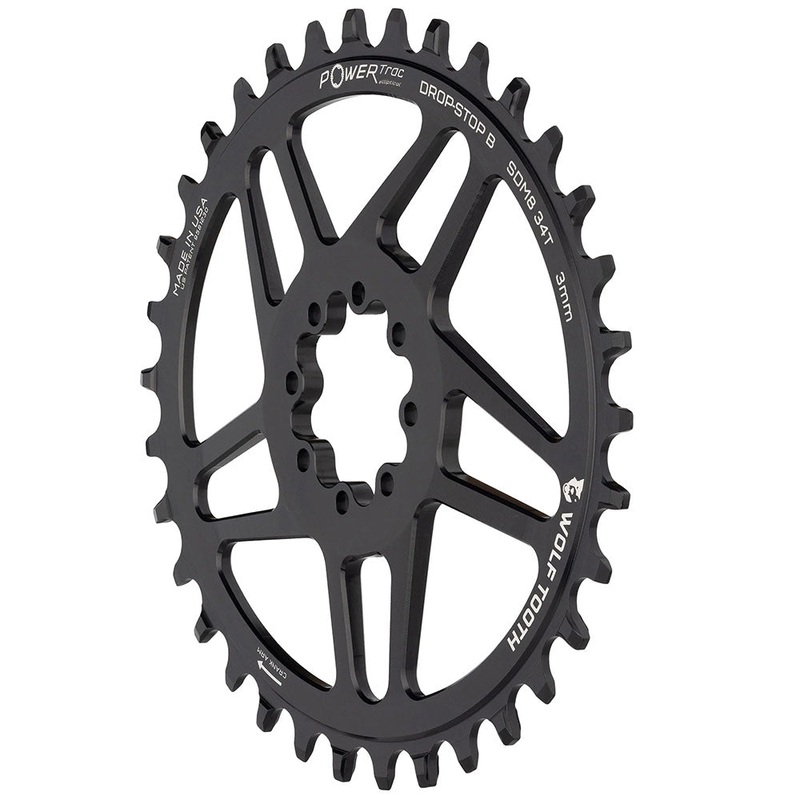 Wolf Tooth Elliptical Direct Mount Chainring – 34t SRAM Direct Mount Drop-Stop B For SRAM 8-Bolt Cranksets 3mm Offset BLK