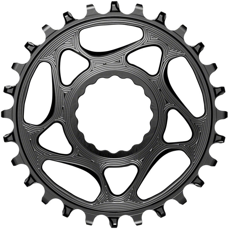 absoluteBLACK Round Narrow-Wide Direct Mount Chainring – 28t CINCH Direct Mount 3mm Offset BLK