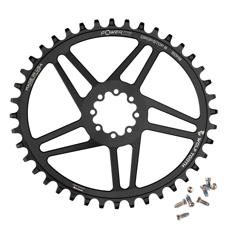 Wolf Tooth Elliptical Direct Mount Chainring – 40t SRAM Direct Mount Drop-Stop B For SRAM 8-Bolt Cranksets 6mm Offset BLK