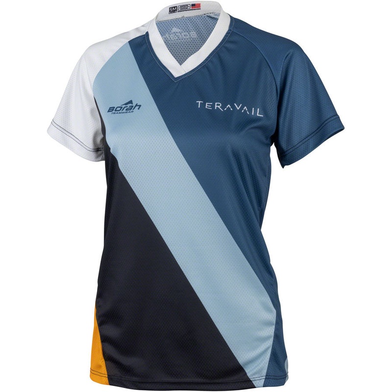 Teravail Waypoint Womens MTB Jersey – White Blue Lite Blue Black Gold Large
