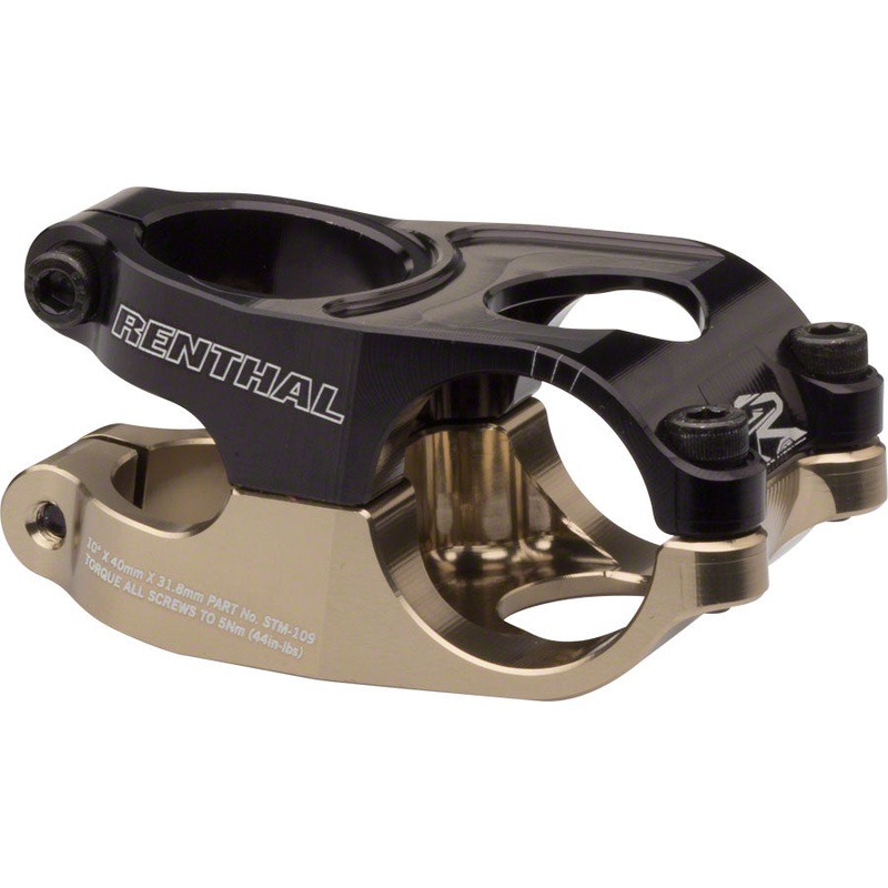 Renthal Duo Stem – 40mm 31.8 Clamp +/-10 1 1/8″ Aluminum Black/Gold