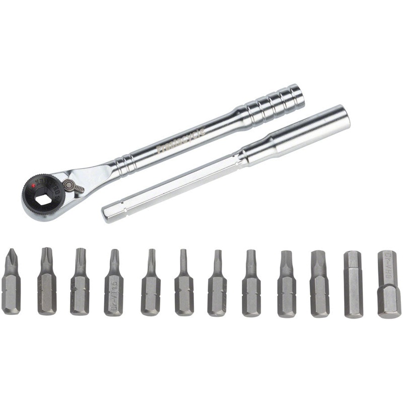 Prestacycle T-Handle Ratchet Deluxe 3-Way Ratchet T-Handle Tool Kit 12 Piece Bit Set