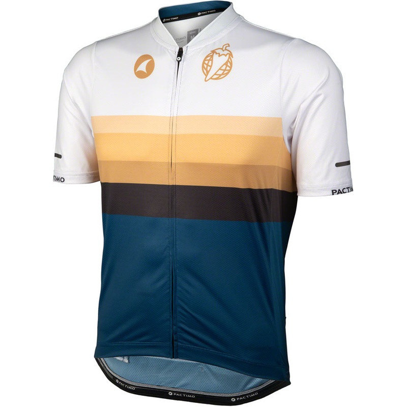 Salsa Latitude Mens Jersey – White Navy Blue Black  w/ Stripes X-Large