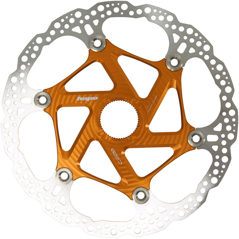 Hope MTB Floating Centre-Lock Disc Brake Rotor – 220mm Center-Lock Orange