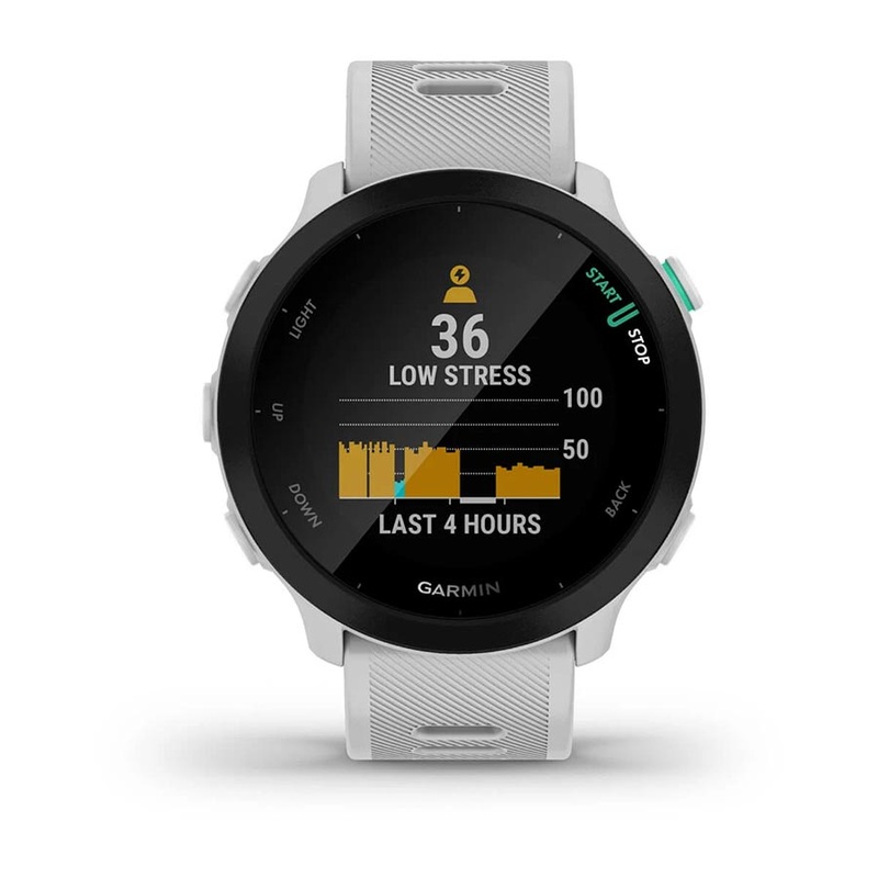 Garmin Forerunner 55 Watch Watch Color: Whitestone Wristband: Whitestone – Silicone