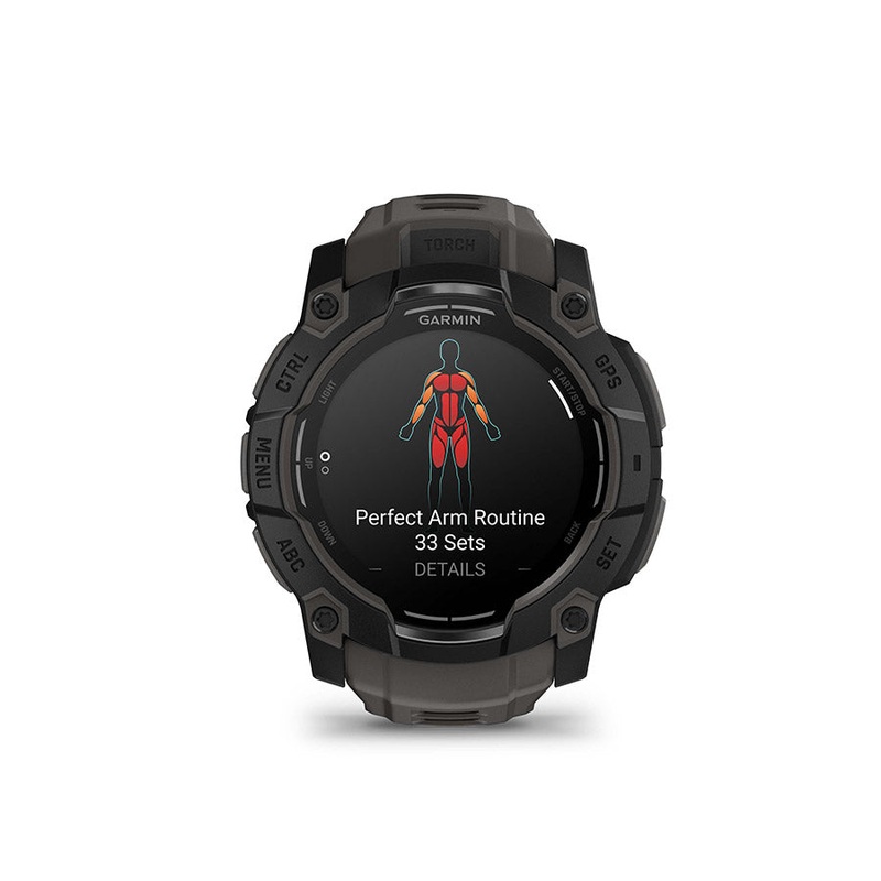 Garmin Instinct 3 50mm AMOLED Watch Watch Color: Black Wristband: Charcoal – Silicone
