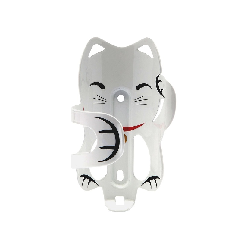 Portland Design Works Lucky Cat Water Bottle Cage: White Cat