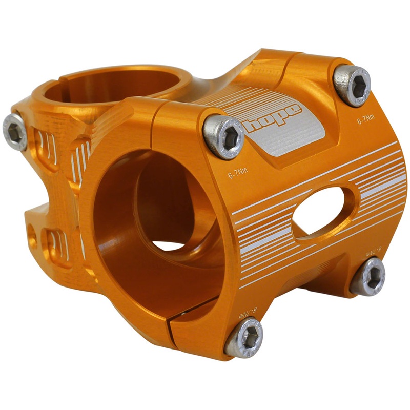 Hope AM/Freeride Stem – 35mm 35 Clamp +/-0 1 1/8″ Aluminum Orange